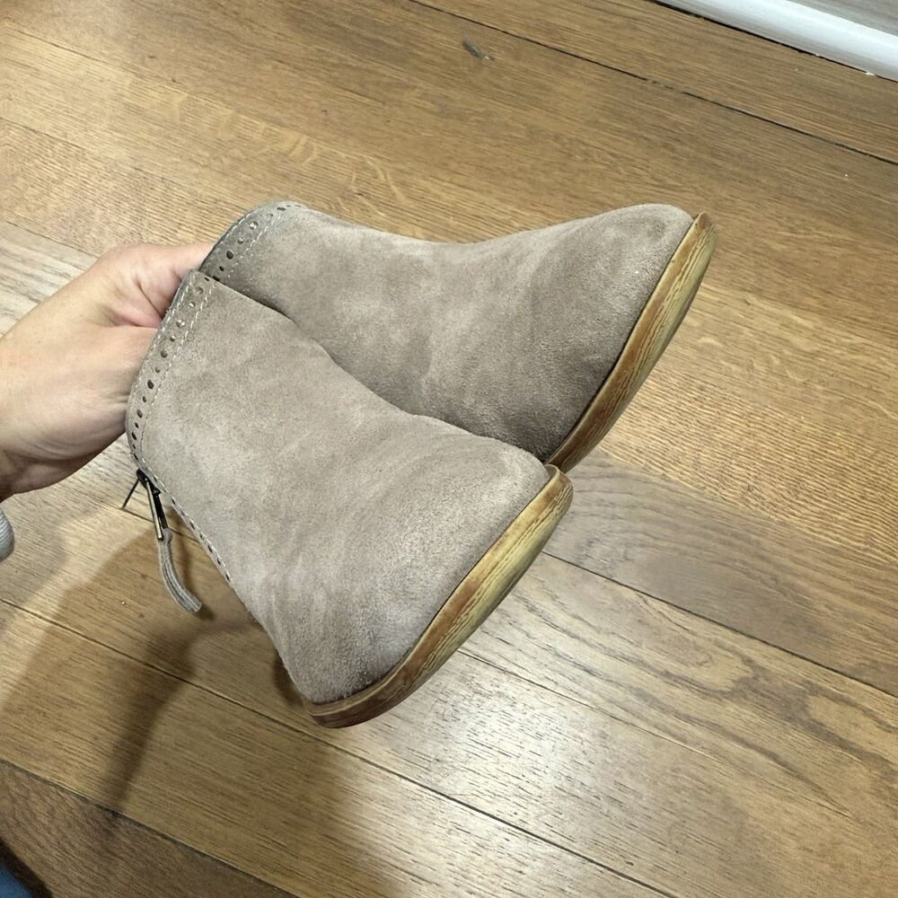 Lucky Brand Leather Benna Tan Ankle Boot Bootie Slip On Size 7.5 Women's - Picture 6 of 8